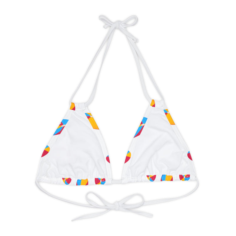 Strappy Triangle Bikini Top (AOP)